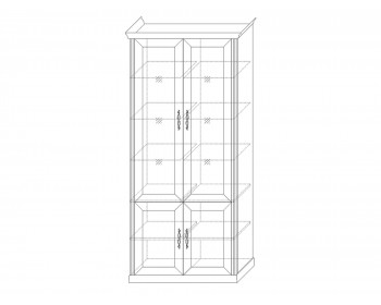 Шкаф 4-х дверный (2 стеклодвери) Венето