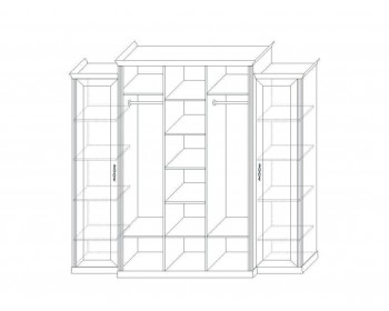 Распашной шкаф 5-ти дв. (корпус, малые бок.двери в комплекте) Венето