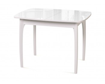 Кухонный стол DikLine М40 белый/стекло белое