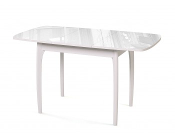 Кухонный стол DikLine M40 белый/стекло белое optiwhite
