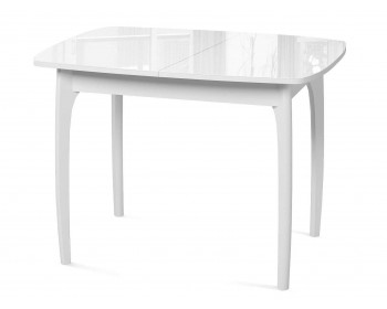 Кухонный стол DikLine М15 белый/стекло белое