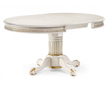 Обеденный стол Альфред крем с золотой патиной деревянный