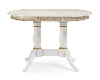Обеденный стол Кантри 120 крем с золотой патиной деревянный