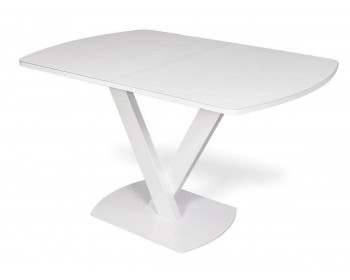 Обеденный стол DikLine Vs120 стекло белое/белый