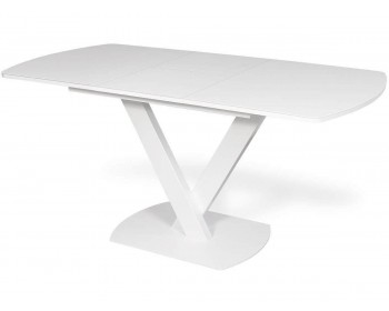 Обеденный стол DikLine Vs120 стекло белое/белый