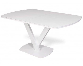 Обеденный стол DikLine Vs140 стекло белое/белый