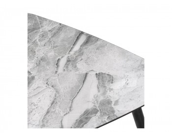 Кухонный стол Рамси мрамор серый стеклянный
