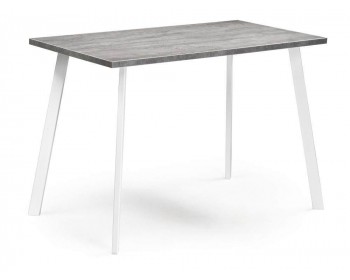 Обеденный стол Тринити Лофт 120 25 мм бетон / белый матовый деревянный
