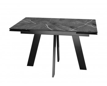 Кухонный стол DikLine SKM120 Керамика Черный мрамор/подье черное/опор
