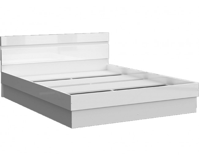 Челси Кровать 140 (Белый глянец, Белый) фото