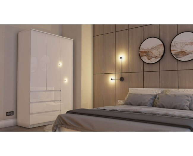 Модульная спальня Челси, комплектация 2 (Белый глянец, Белый) фото