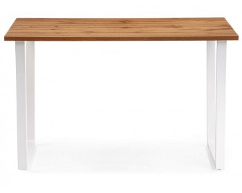 Кухонный стол Лота Лофт 120 25 мм дуб вотан / матовый белый деревянный