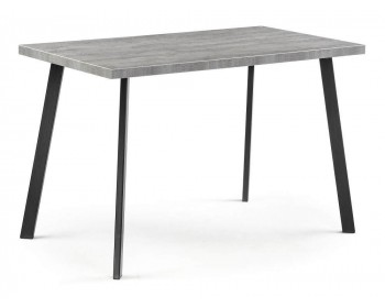 Обеденный стол Тринити Лофт 120 25 мм бетон / матовый черный деревянный