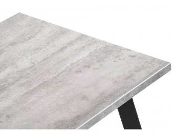 Кухонный стол Тринити Лофт 120 25 мм бетон / матовый черный деревянный