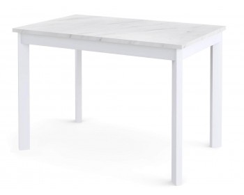 Обеденный стол Dikline L110 Мрамор белый (ЛДСП EGGER)/Опоры белый