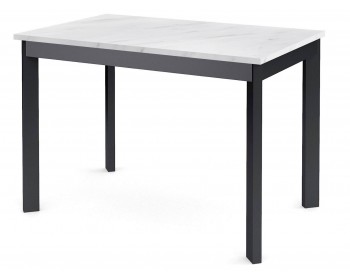 Кухонный стол Dikline L110 Мрамор белый (ЛДСП EGGER)/Опоры черный