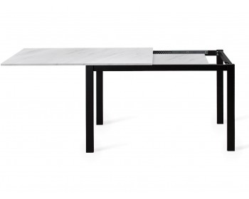 Кухонный стол Dikline L110 Мрамор белый (ЛДСП EGGER)/Опоры черный
