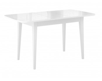 Обеденный стол DikLine M120 белый/стекло белое глянец optiwhite/ опоры ММ
