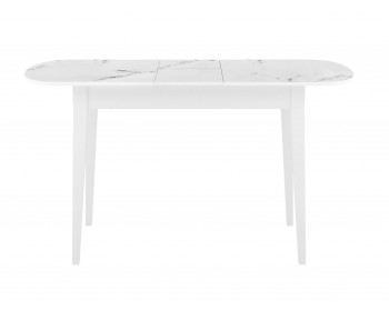 Обеденный стол DikLine M130 белый/стекло белый мрамор сатин optiwhite/опор