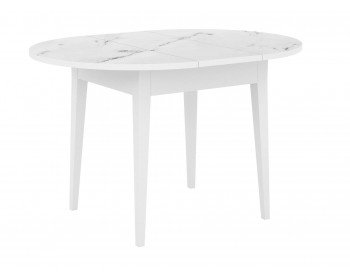 Кухонный стол DikLine MR100 белый/стекло белое сатин optiwhite/опоры MM б
