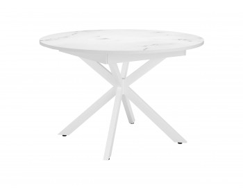 Обеденный стол DikLine MB110 белый/стекло белый мрамор сатин optiwhite/опо