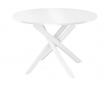 Обеденный стол DikLine Rs90 белый/стекло белое optiwhite (кромка белая)/оп