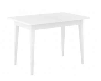 Обеденный стол DikLine M110 белый/стекло белое сатин optiwhite/опоры MM б