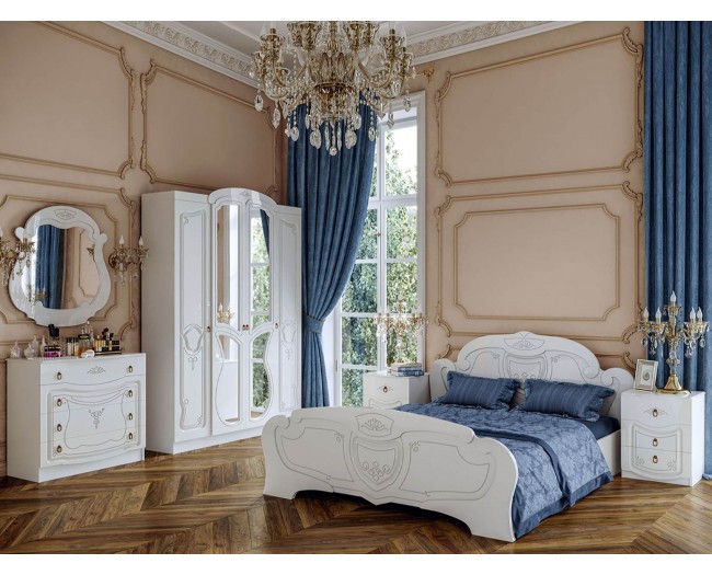Модульная спальня Мария, белый глянец фото