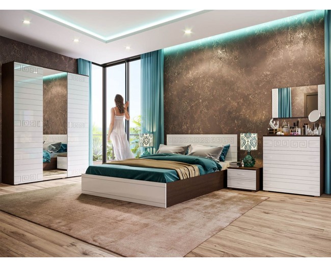 Модульная спальня Афина (Венге / Белый глянец) фото