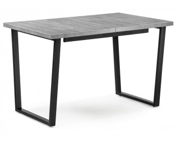 Кухонный стол раскладной Лота Лофт 120 25 мм черный матовый / бетон дерев
