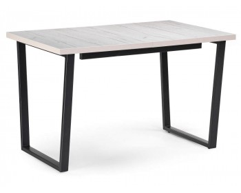 Кухонный стол раскладной Лота Лофт 120 25 мм черный матовый / юта деревян