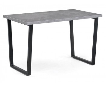 Кухонный стол Лота Лофт 120 25 мм черный матовый / бетон деревянный