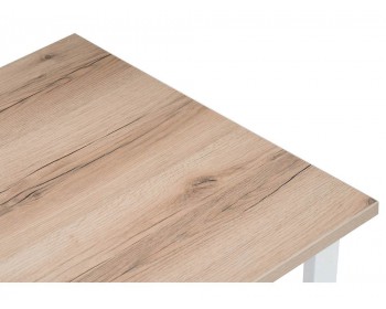 Обеденный стол Лота Лофт 140 25 мм матовый белый / дуб делано светлый дере