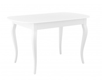 Обеденный стол DikLine M130 белый/стекло белое сатин optiwhite/опоры MC б