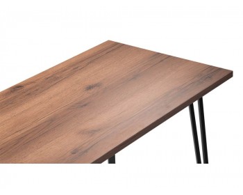 Обеденный стол Денвер Лофт 120 25 мм дуб делано темный / черный матовый С