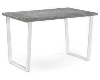 Кухонный стол Лота Лофт 120 25 мм белый матовый / бетон деревянный