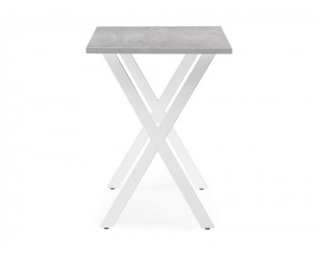 Обеденный стол Алеста Лофт 120 25 мм бетон / белый матовый деревянный