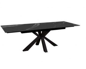 Кухонный стол DikLine SFE140 Керамика Черный мрамор/подье черное/опор