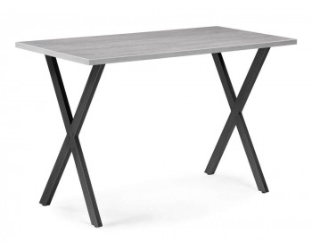 Кухонный стол Алеста Лофт 120 25 мм бетон / черный матовый деревянный