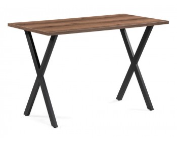 Обеденный стол Алеста Лофт 120 25 мм дуб делано темный / черный матовый д