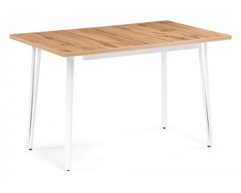 Кухонный стол Денвер Лофт 120 25 мм дуб вотан / белый матовый деревянный