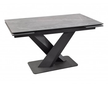 Обеденный стол DikLine SKX140 Керамика Серый мрамор/подье черное/опоры