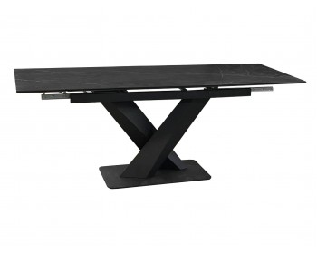 Обеденный стол DikLine SKX140 Керамика Черный мрамор/подье черное/опор