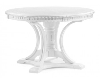 Обеденный стол Нозеан белый / серебро деревянный