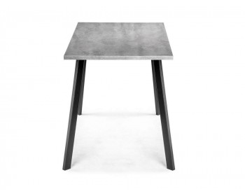 Кухонный стол Тринити Лофт 140 25 мм бетон / матовый черный деревянный