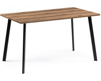 Обеденный стол Тринити Лофт 140 25 мм дуб делано темный / матовый черный д