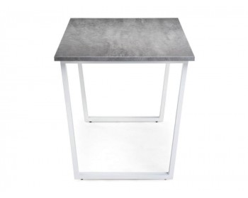 Кухонный стол Лота Лофт 140 25 мм бетон / белый матовый деревянный