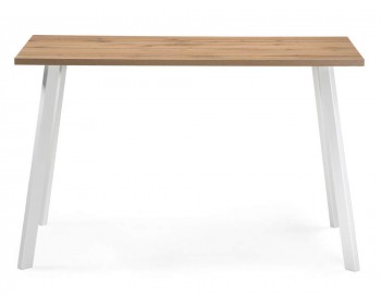 Кухонный стол Тринити Лофт 140 25 мм дуб вотан / белый матовый деревянный