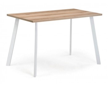 Обеденный стол Тринити Лофт 140 25 мм дуб делано светлый / белый матовый д