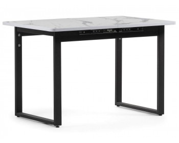 Обеденный стол Кэрин белый / черный деревянный
